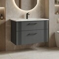 Dulap de baie cu chiuvetă, Hanah Home, Bari 85 v2, Antracit mat