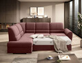Coltar extensibil stanga 3 locuri ELTAP, LT-24LU, Siber, 270x186x93 cm, lemn/poliester, roz inchis