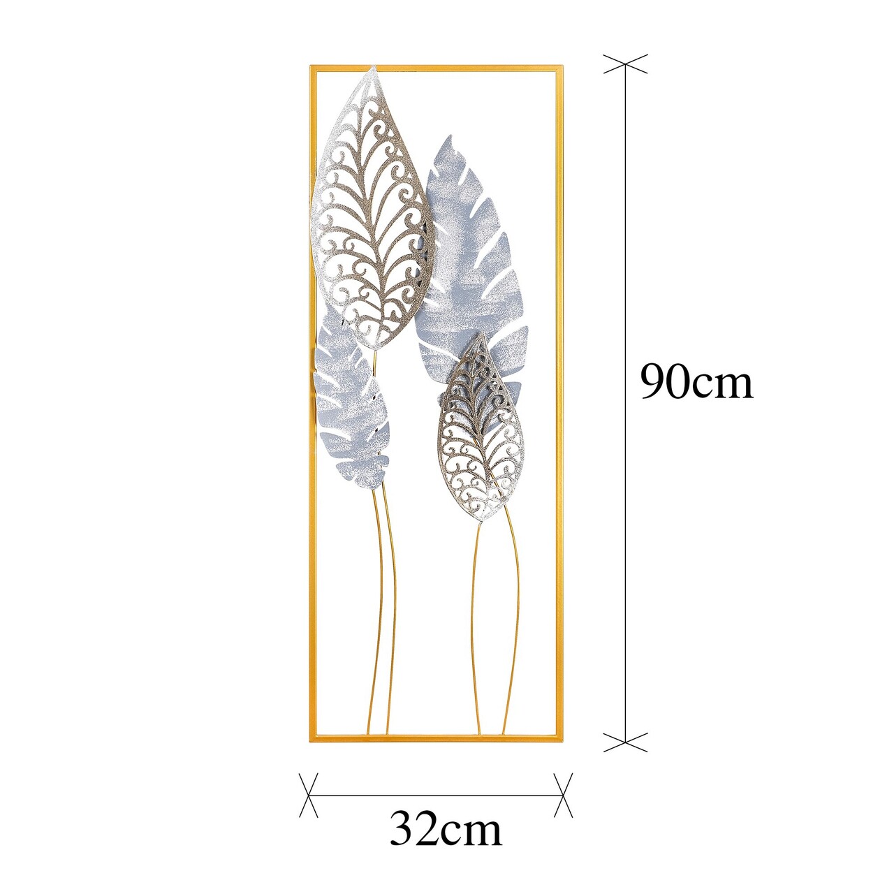 Decoratiune de perete, Nezgep, Metal, Dimensiune: 32 x 90 x 5 cm, Multicolor