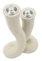 Suport lumanare Stons, Mauro Ferretti, 10x6.5x17.5 cm, polirasina, crem