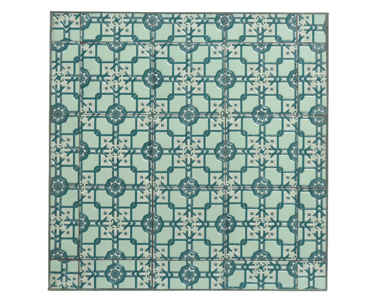 Masa pentru gradina Orleans, Decoris, 58 x 58 x 72 cm, pliabil, fier/ceramica, verde