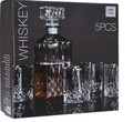 Set 4 pahare si sticla pentru whisky, sticla