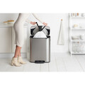 Cos de gunoi cu pedala, Brabantia, Bo Pedal, 60 L, 36.3x54.1x65.2 cm, otel, argintiu