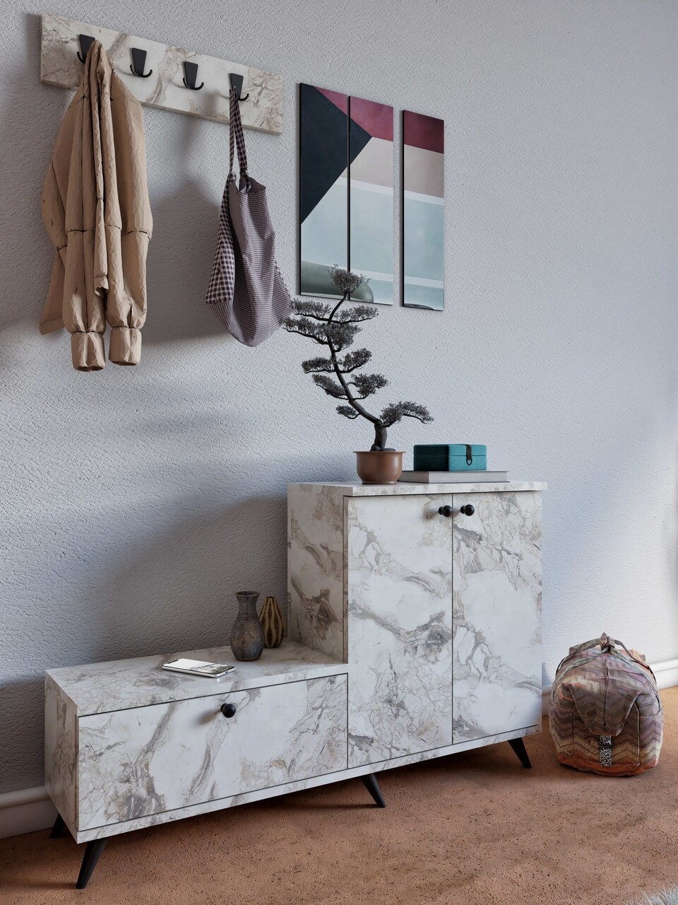Cuier de perete, Mod Design, Evva, Marmura Efesului - 1 | YEO