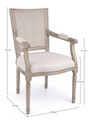 Scaun Liliane, Bizzotto, 58x67x96 cm, frasin/bumbac/in/paie  de Viena, bej