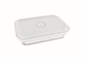 Cutie alimentara cu capac ermetic dreptunghiulara, Marinex, 750 ml, plastic (PP)/sticla termorezistenta, alb