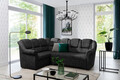 Coltar extensibil stanga 3 locuri ELTAP, LII-097, Lord II, 243x195x112 cm, lemn/poliester, gri inchis