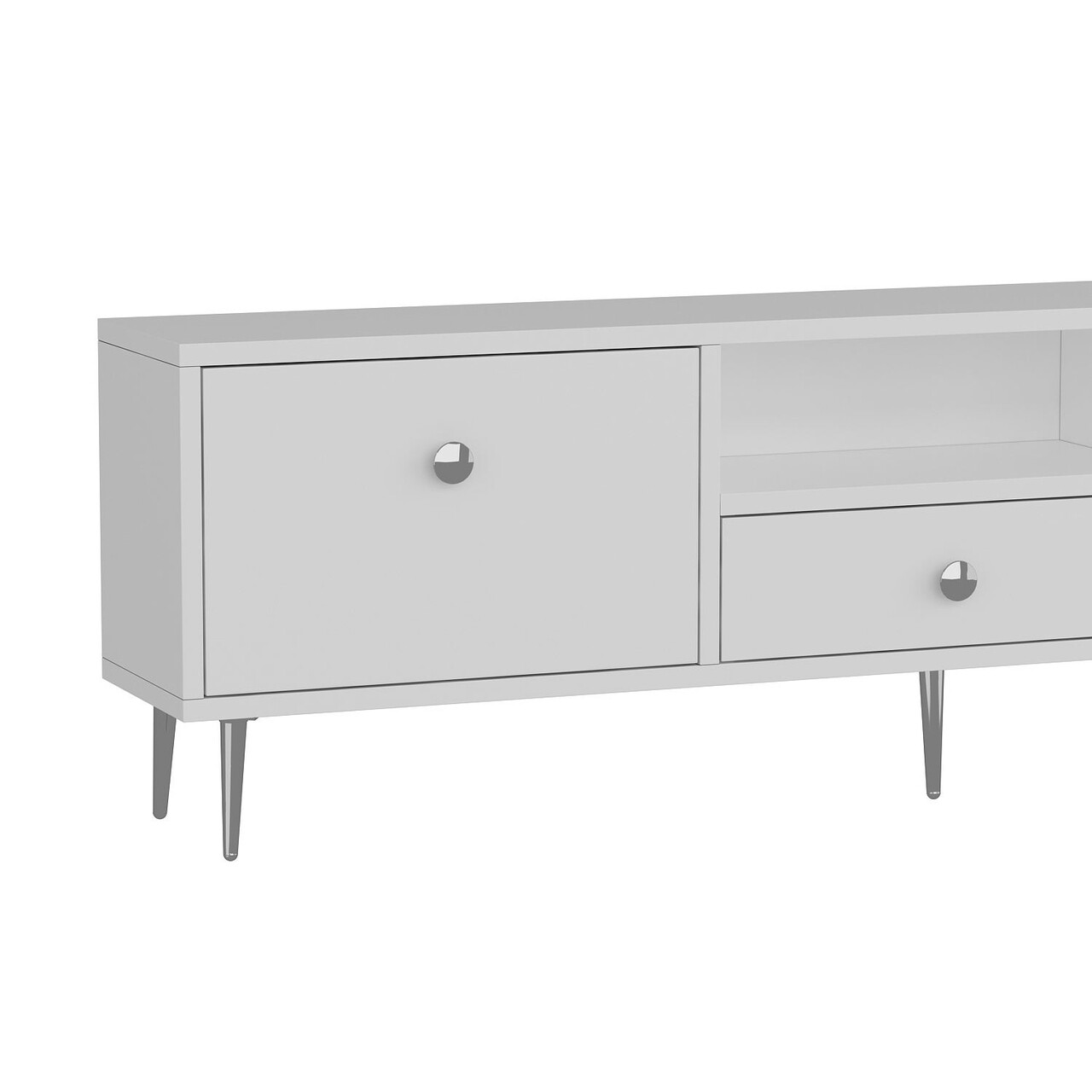 Comoda TV, Hanah Home, 1307-DROP-1, 140x45x30 cm, PAL , Alb / Argintiu - view 5