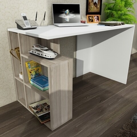 Birou Wooden Art, Labran White Cordoba, 120×73.8×60 cm mezoni.ro