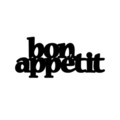 Decoratiune de perete, Bon Appetit 2, Metal, Dimensiune: 59 x 27 cm, Negru