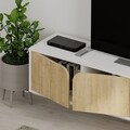 Comoda TV cu raft, Decortie, Spark, pal melaminat, stejar/alb