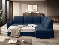 Coltar extensibil dreapta 3 locuri ELTAP, RT-40LO, Siber, 270x186x93 cm, lemn/poliester, albastru inchis
