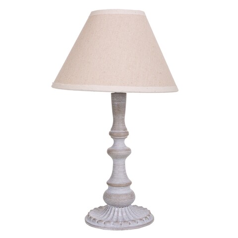 Lampa de masa Style, Creaciones Meng, 33 cm, 1 x E14, 40W, metal, gri deschis/alb