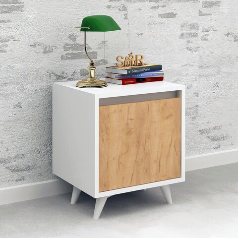 Noptiera, Mod Design, Piona, 45x52x40cm, Stejar / Alb 45x52x40cm imagine 2022