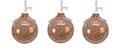 Set 3 globuri Feathers w sequins, Decoris, Ø8 cm, sticla, maro deschis