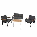 Set mobilier de gradina, Hanah Home, Alya Sehpa, Gri