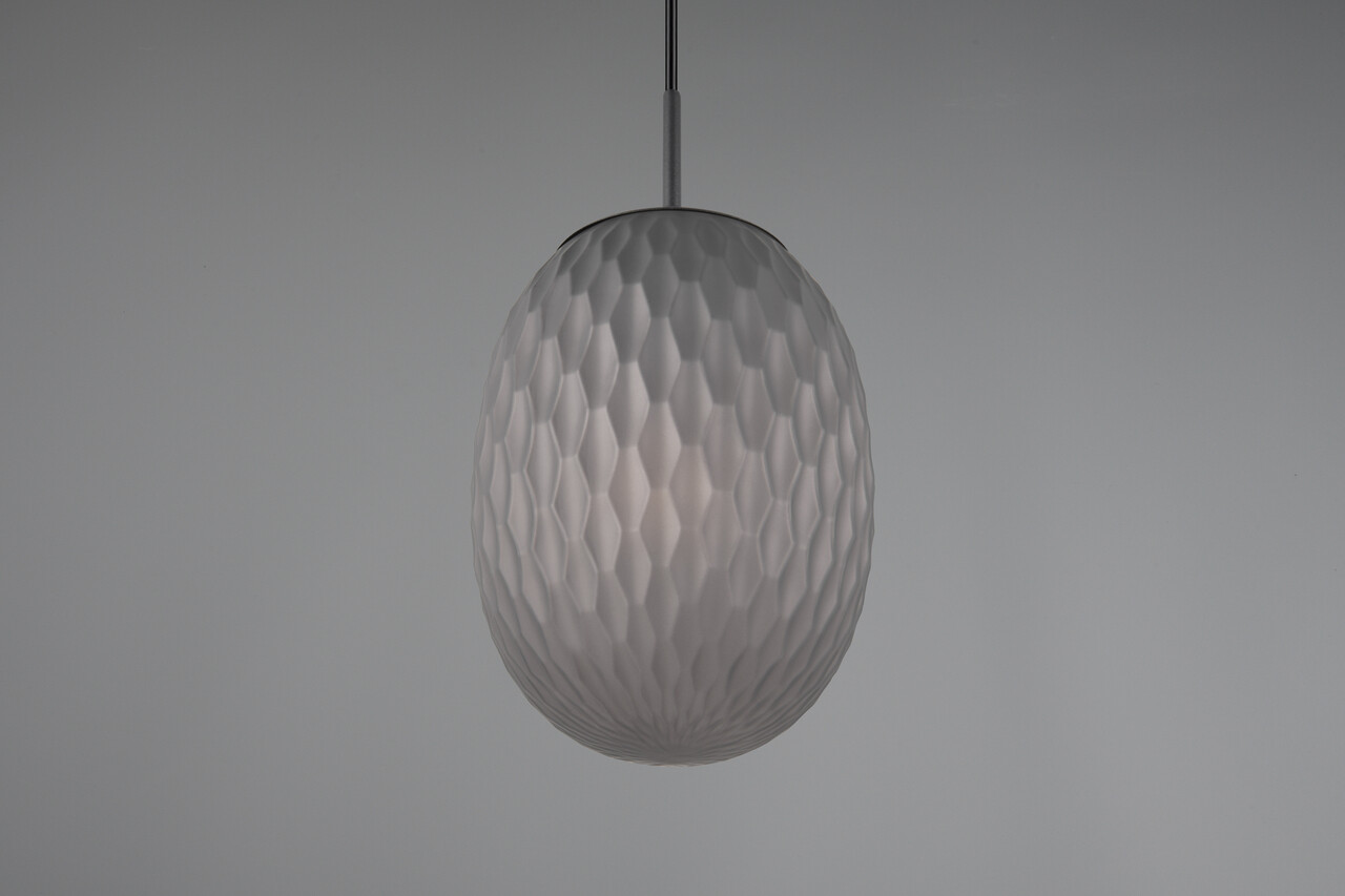 Lustra Facette, TRIO, 17.5x150 cm, 25W, 1x E27, metal, negru mat/gri