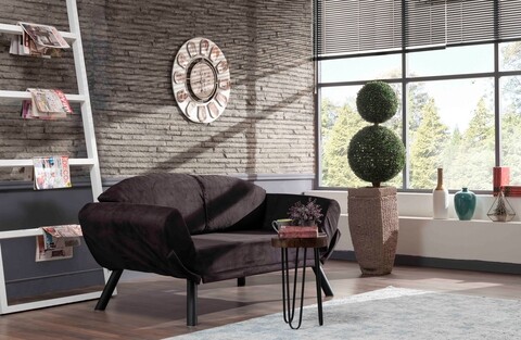 Canapea extensibila Genzo, Futon, 2 locuri, 177x81x87 cm, metal, negru 177x81x87 imagine model 2022