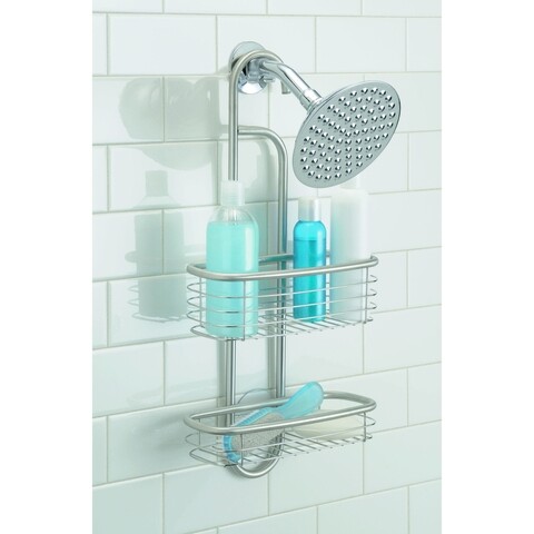 Organizator suspendat de baie pentru capul de dus basic, idesign, 25.5x12x52 cm, inox