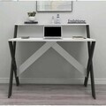 Birou, Hanah Home, X, 90x88x50 cm, Antracit/Alb