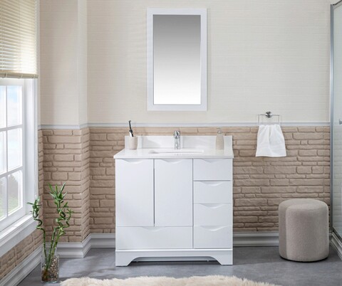 Set mobilier de baie (2 piese), jussara, teton 36, alb