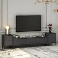 Comoda TV cu 2 dulapuri, Inarch, Imaj, pal melaminat, antracit