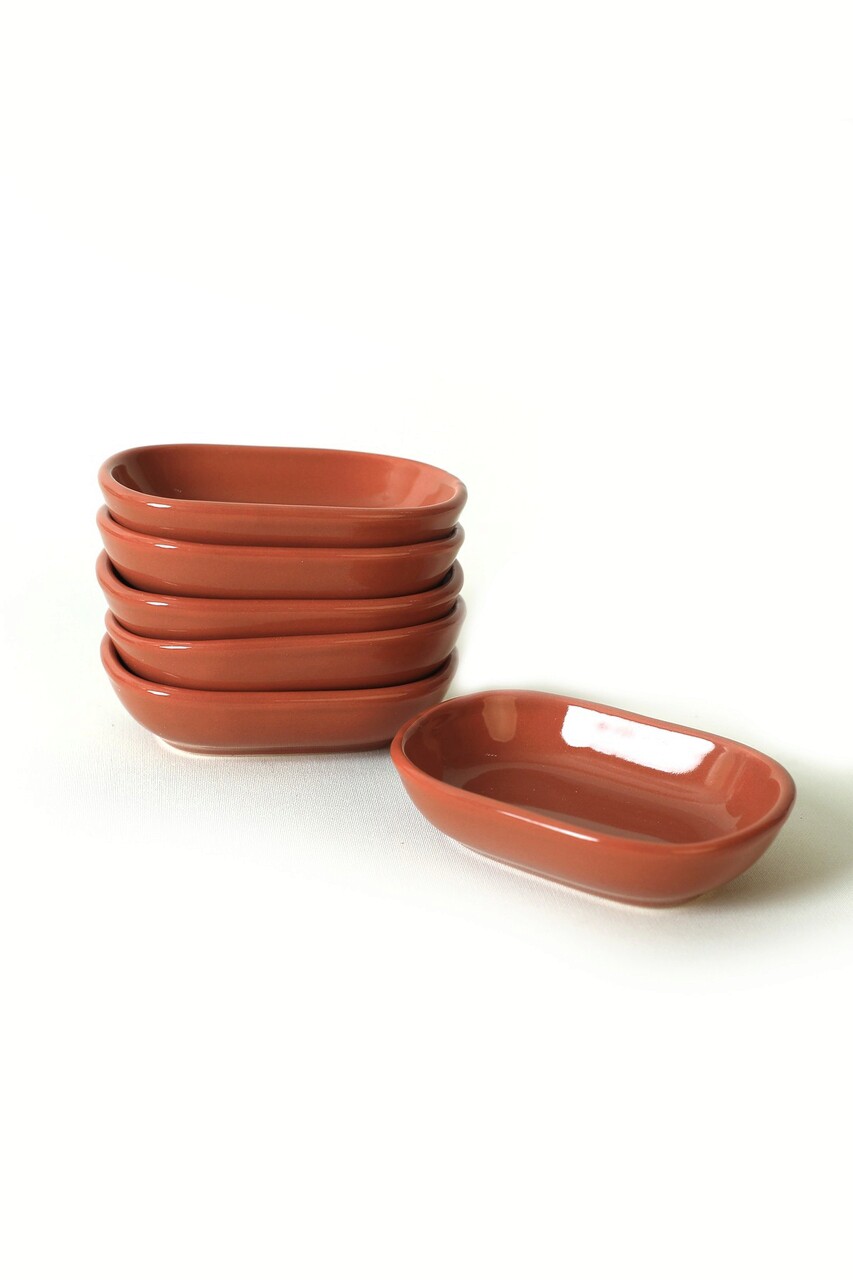 Set platouri servire, Keramika, 275KRM2194, Ceramica , Nu absoarbe apa, Maro - 1 | YEO