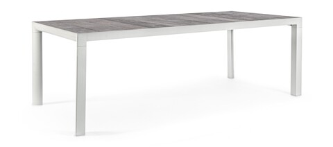 Masa pentru gradina Mason, Bizzotto, 220 x 100 x 74 cm, aluminiu/ceramica, gri