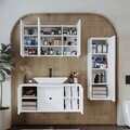 Set Dulap de Baie cu Chiuvetă și Oglindă (3 Piese), Hanah Home, 2549, MDF, Alb