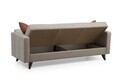 Canapea extensibila cu 3 locuri, Misty, 730MST1206, Cadru: METAL/LEMN, Bej