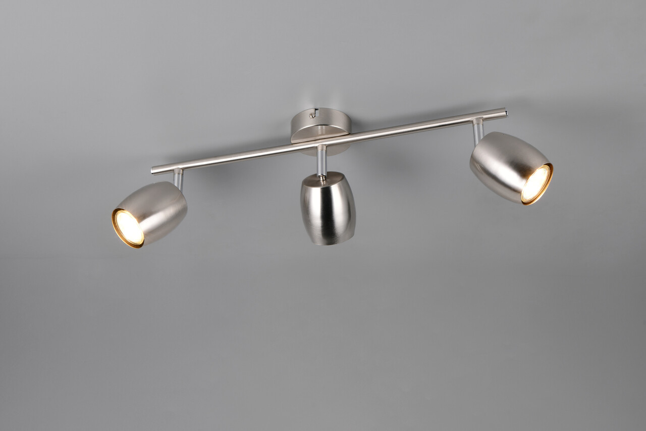 Plafoniera Nancy, RL, 47.5x8x15.5 cm, 35W, 3x GU10, metal, nichel mat