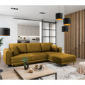 Coltar extensibil dreapta 4 locuri ELTAP, RT-45NU, Dalia, 289x190x95 cm, lemn/poliester, mustar