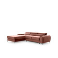 Coltar extensibil stanga 3 locuri ELTAP, LT-24NU, Grayson, 278x205x92 cm, lemn/poliester, roz