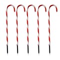 Set 5 decoratiuni luminoase Candy, H74 cm, sintetic, alb/rosu