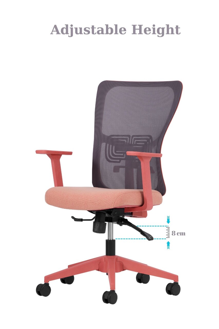 Scaun de birou, Hanah Home, Lumbar 108, 61x108x68 cm, Plastic, Roz somon - view 6