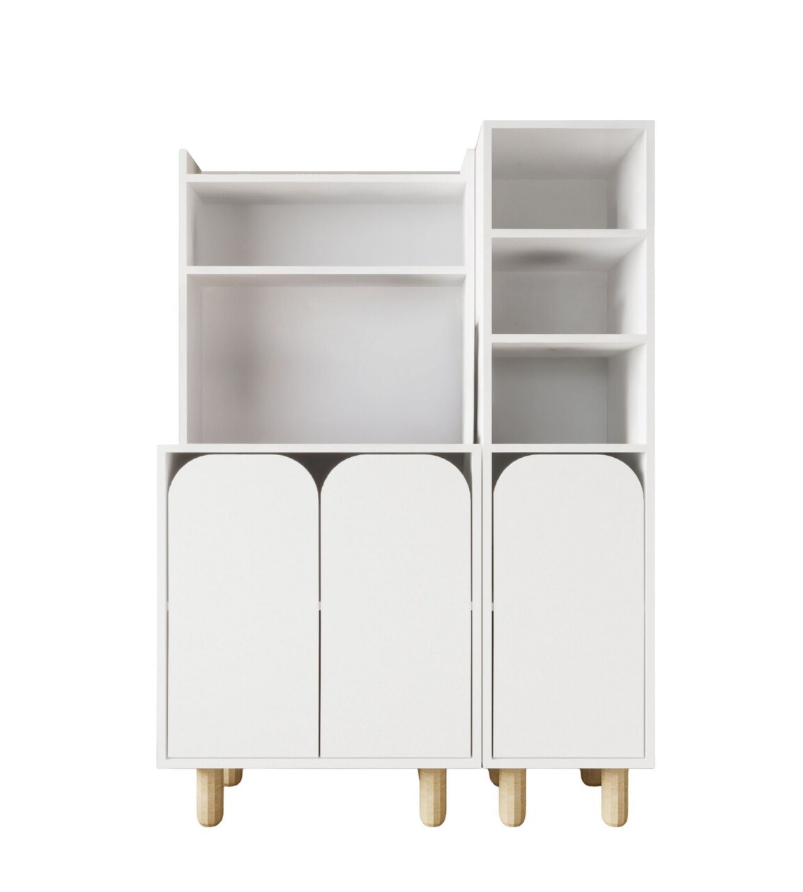 Dulap multifunctional, Hanah Home, Parma 3, 105x155x40 cm, PAL, Alb - view 4