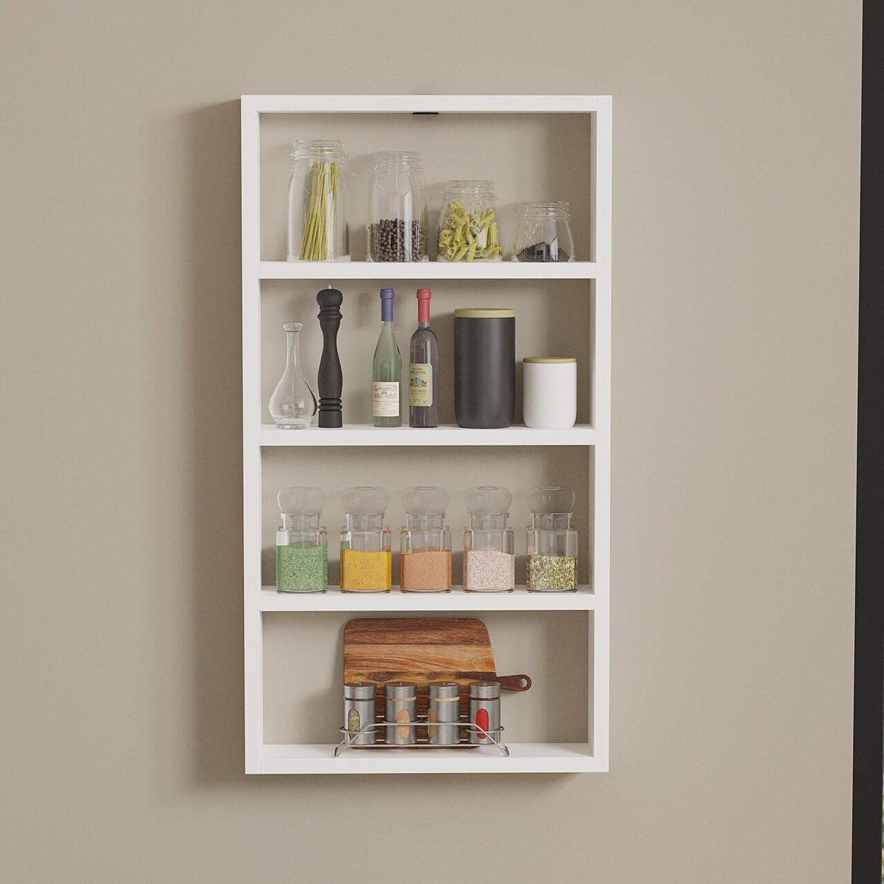 Raft de perete, Puqa Design, Quatro, Alb - 1 | YEO