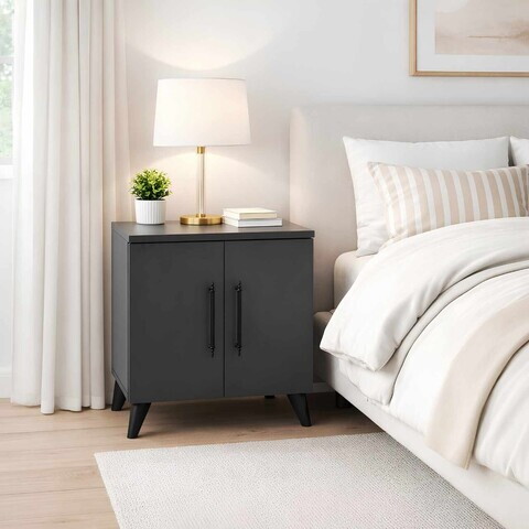 Noptiera, Hanah Home, Lumen, 51.5x57.6x32.2 cm, Antracit