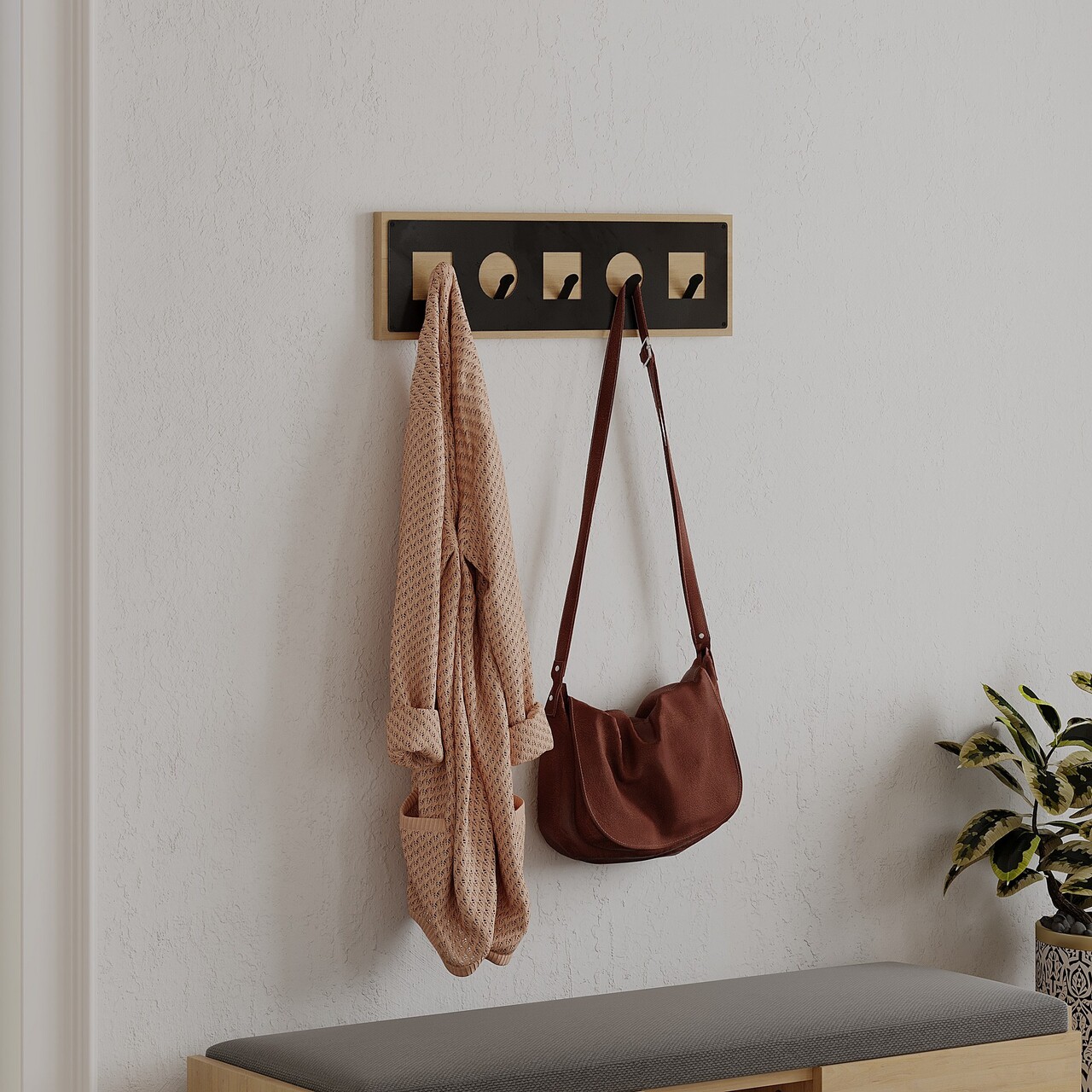 Umeras, Decortie, Icon Hanger, 54.2x16x2 cm, PAL, Stejar