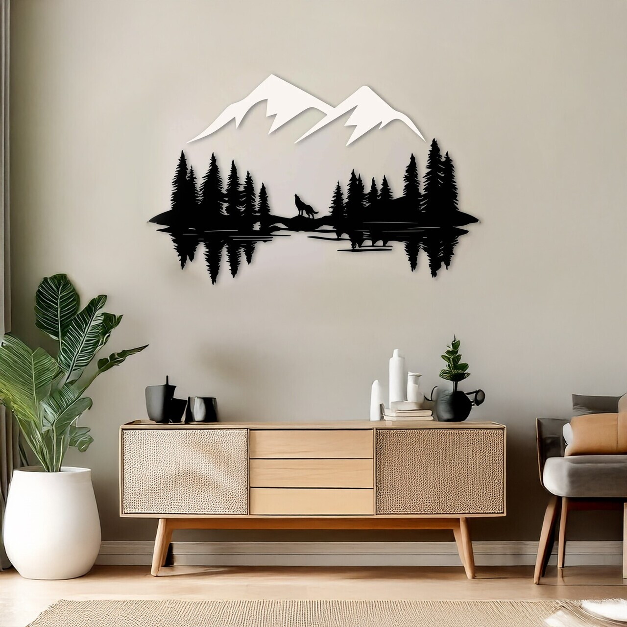Decoratiune de perete, DCV-1125-MT, Dimensiune: 100 x 70 cm, Alb/Negru — imaginea 2