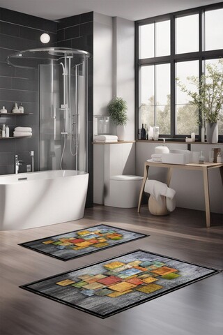 Set covorase de baie, Cartwright, CT-5088, Poliester, Multicolor