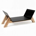Suport metalic pentru lemn, Hanah Home, Woodhold, 75x35x35 cm, Negru / Natural