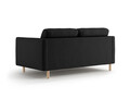 Canapea 2 locuri, Eden, Micadoni, 146x92x90 cm, catifea, negru
