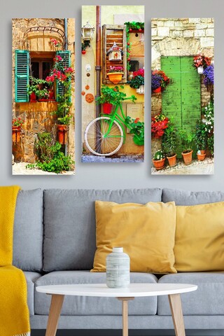 Set 3 tablouri decorative, MDF0088, MDF , 20 x 50 cm, 3 piese, Multicolor Marvellous