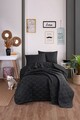 Set cuvertura Single 160x220 cm, 2 piese, Solid - Black, Eponj Home, 65% bumbac/35% poliester