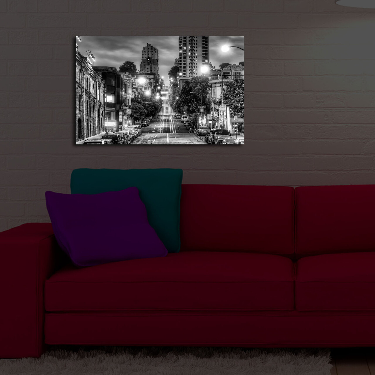 Tablou decorativ cu lumina LED, 4570İACT-57, Dimensiune: 45 x 70 cm, Multicolor - view 3
