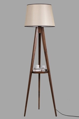 Lampadar cu raft, Luin, 8282-7, E27, 60 W, lemn/textil