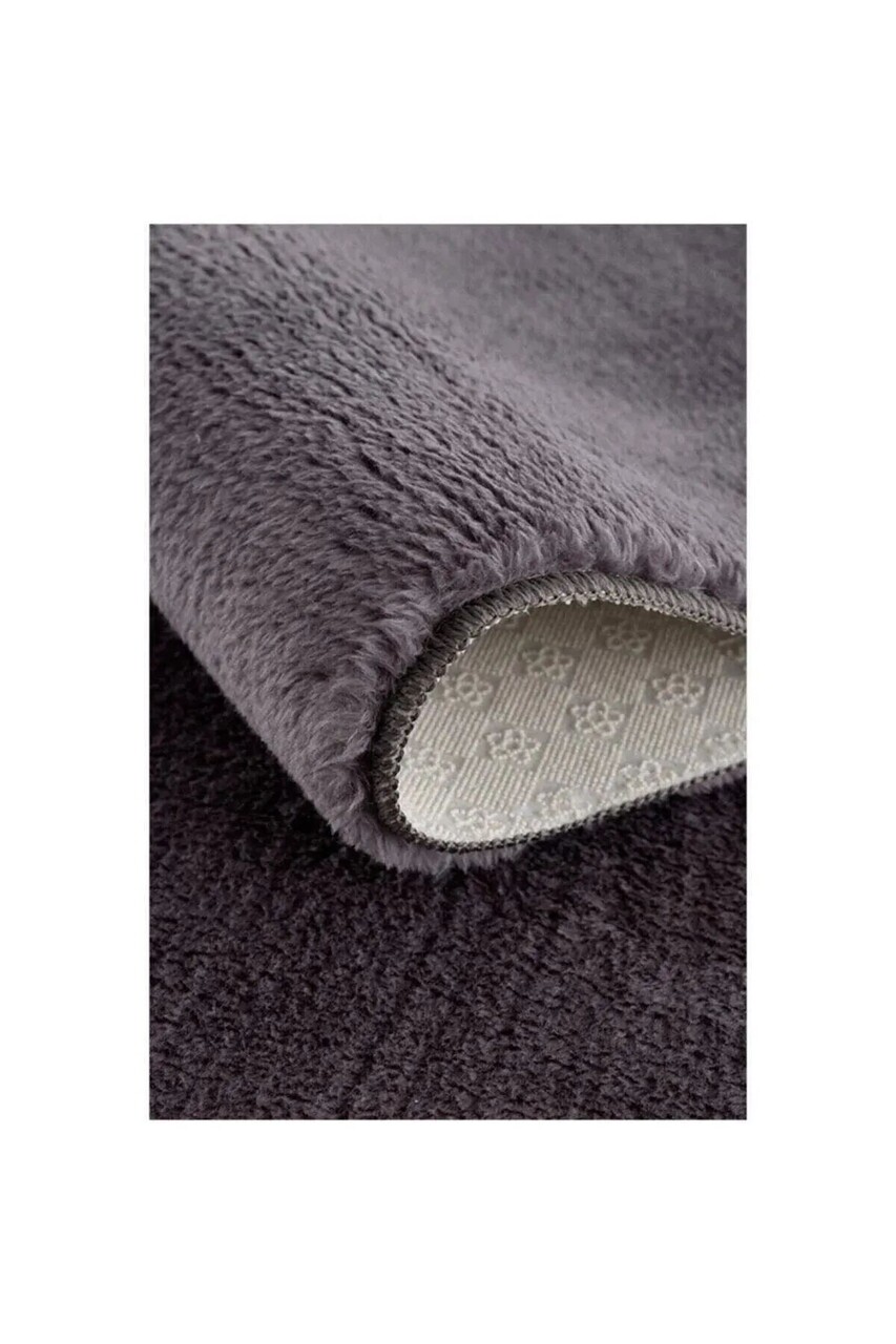 Covor (150 cm), Oval Plush, Gri inchis - view 2