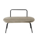 Bancheta Ina, Homla, 95x45x61 cm, otel/MDF/catifea din poliester, bej