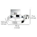 Suport autoadeziv pentru uscatorul de par, Wenko, Quadro Turbo-Loc®, 13 x 7 x 12.5 cm, inox/plastic